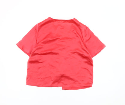 Womens UK Size 8 Marks and Spencer Red Wrap Blouse