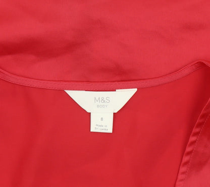 Womens UK Size 8 Marks and Spencer Red Wrap Blouse