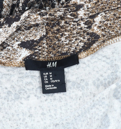 H&M Women’s Brown Snake Print A-Line Dress Size 12 Viscose Knit