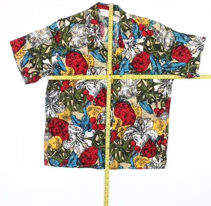 Womens UK Size 14 BHS Multicoloured Hawaiian Button-Up