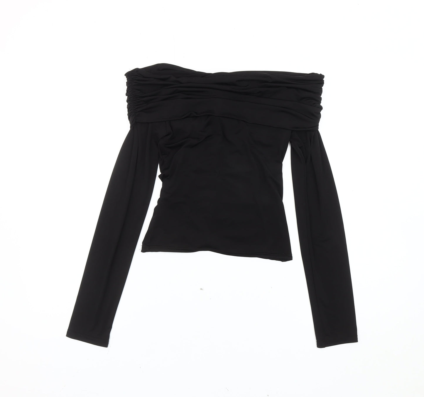 PrettyLittleThing Women’s Black Off Shoulder Ruched Blouse UK 10