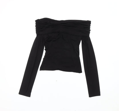 PrettyLittleThing Women’s Black Off Shoulder Ruched Blouse UK 10
