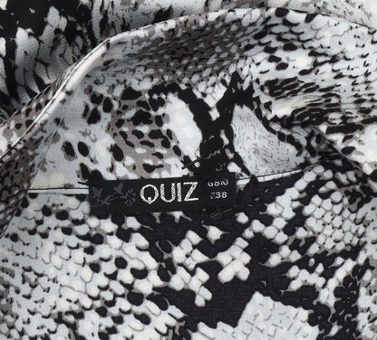 Quiz Women’s Multicoloured Snake Print Collared Bodysuit Size 10