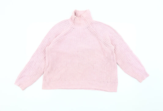 GAP Women’s Pink Roll Neck Chunky Knit Cotton Jumper Size S