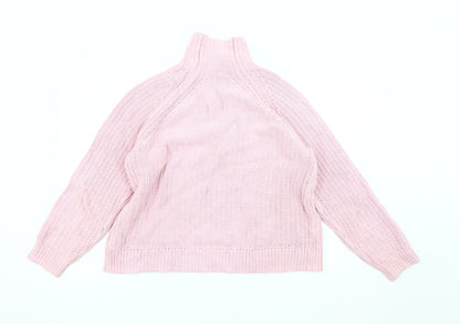 GAP Women’s Pink Roll Neck Chunky Knit Cotton Jumper Size S