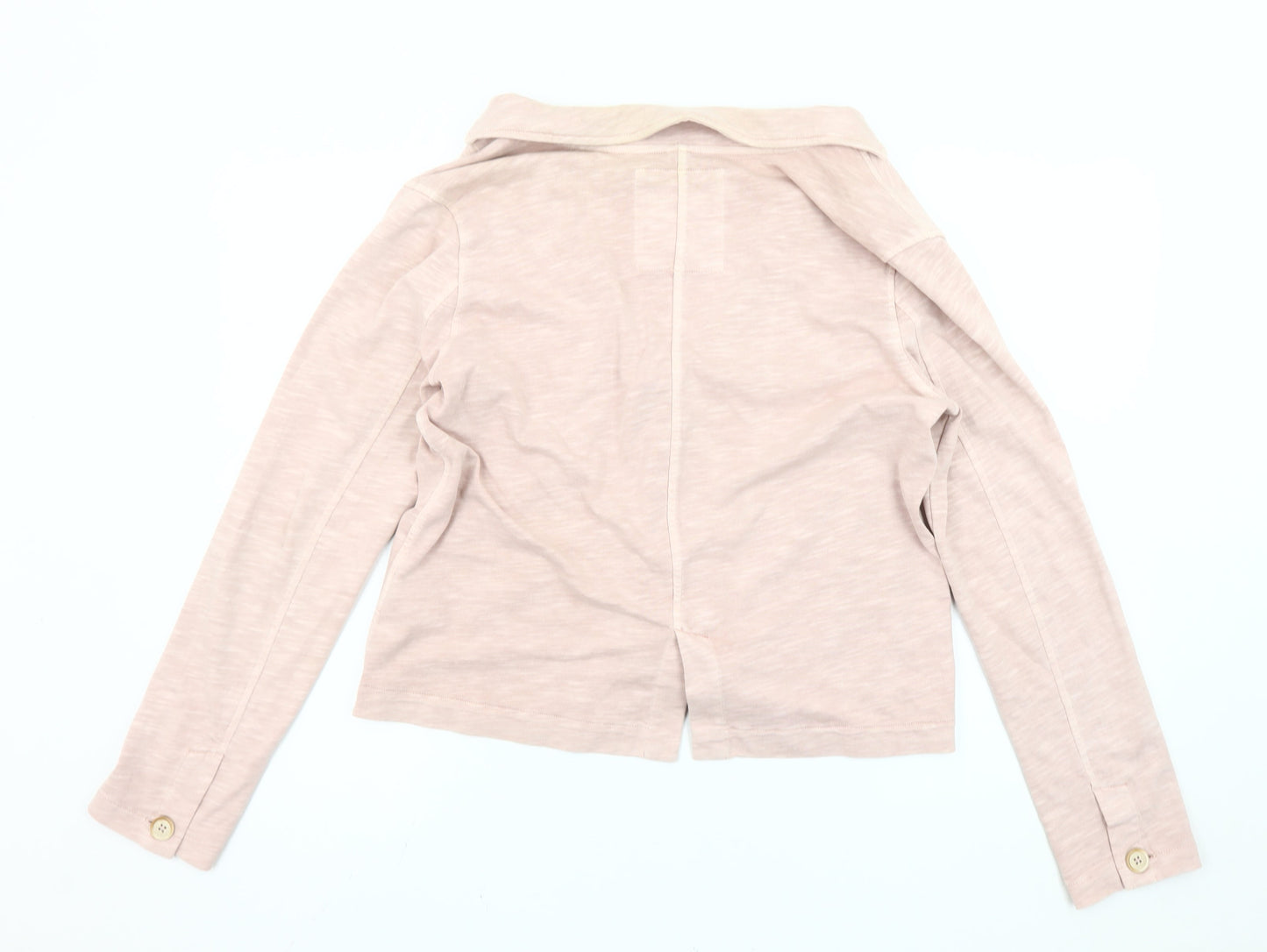 White Stuff Women’s Pink Jersey Cotton Blazer Size 14 Single Breasted