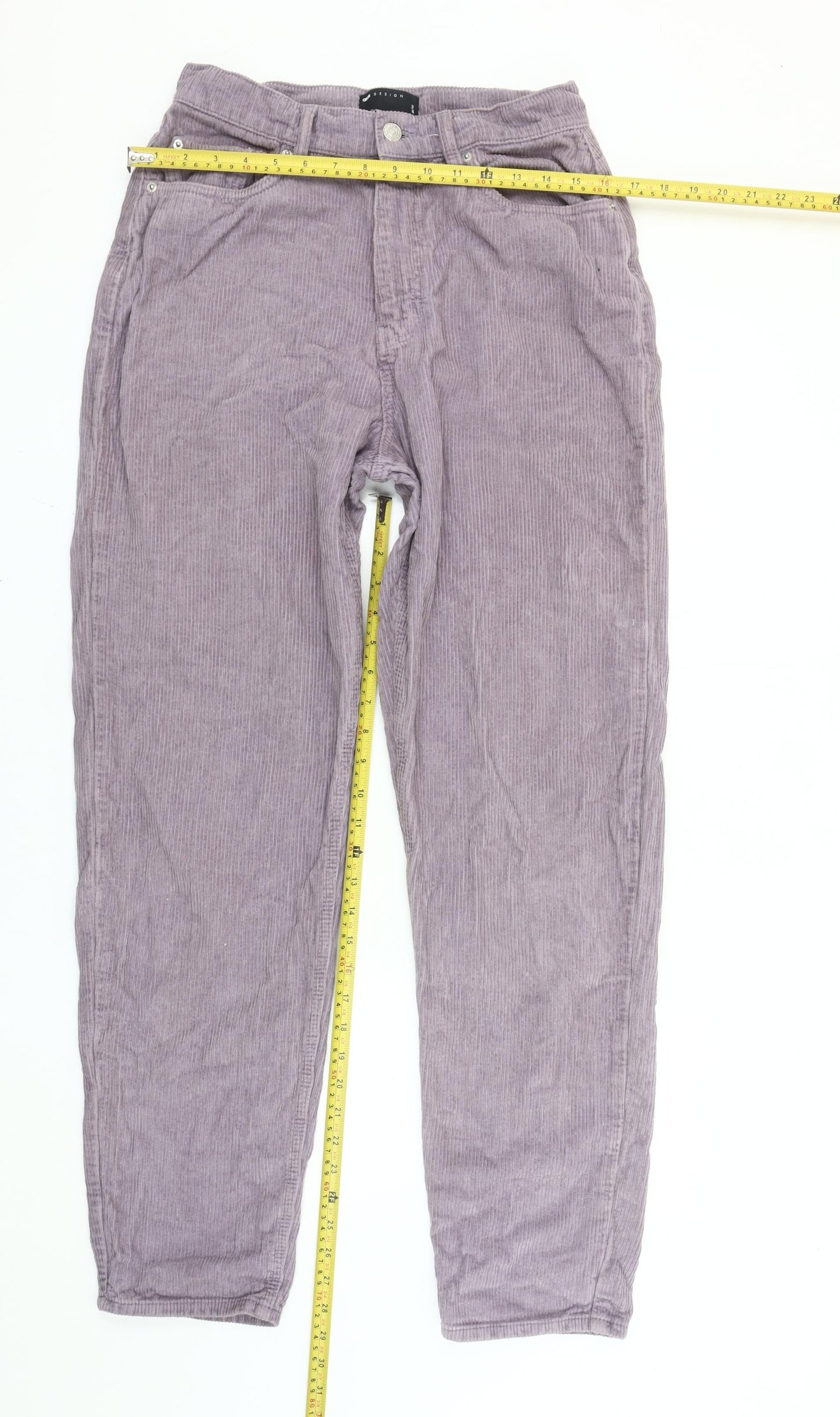 Mens UK Size 28 in ASOS DESIGN Regular Fit Casual Purple Trousers
