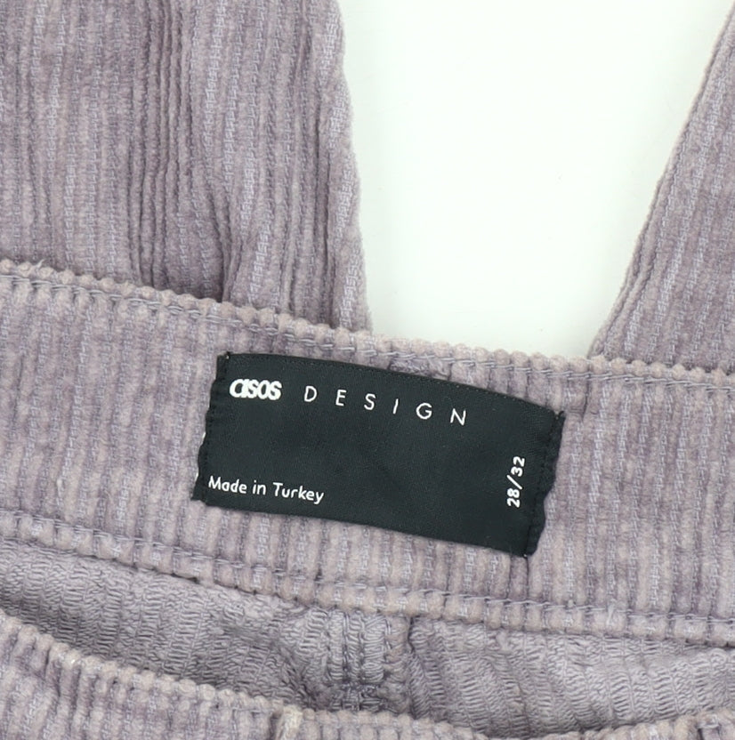 Mens UK Size 28 in ASOS DESIGN Regular Fit Casual Purple Trousers