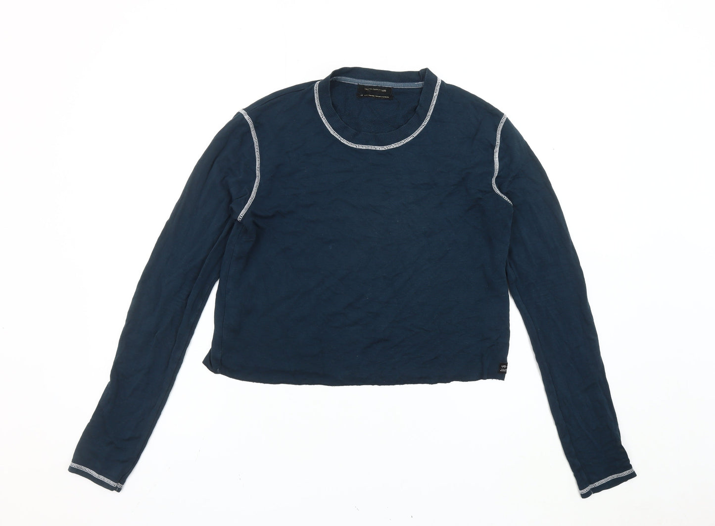 Womens UK Size S Urban Outfitters Blue Cropped T-Shirt