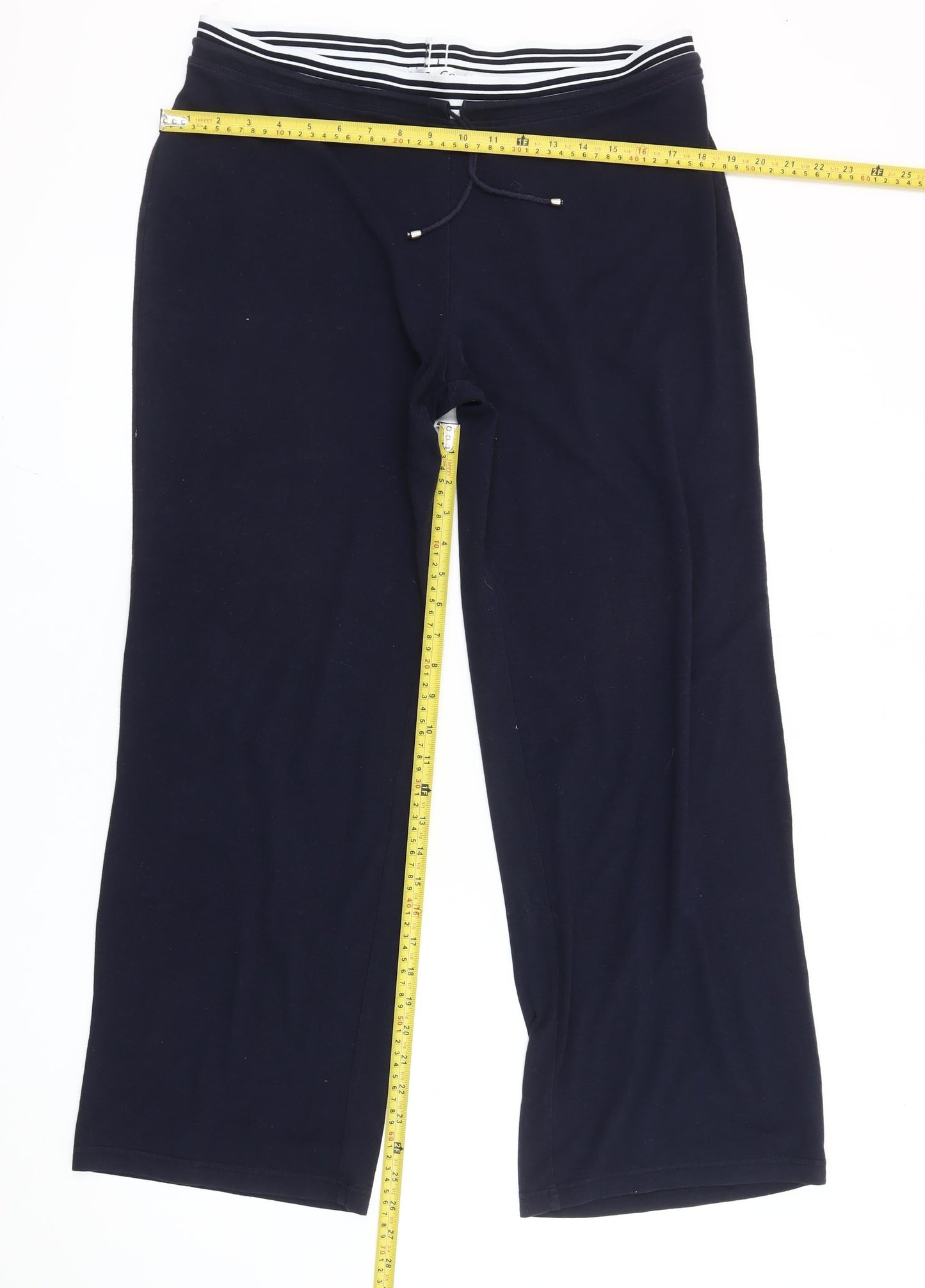 M&Co. Womens Black L Straight Leg Sweatpants Elastic Waist