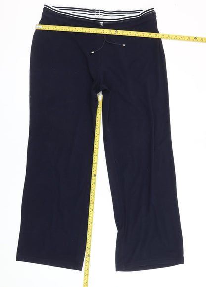 M&Co. Womens Black L Straight Leg Sweatpants Elastic Waist