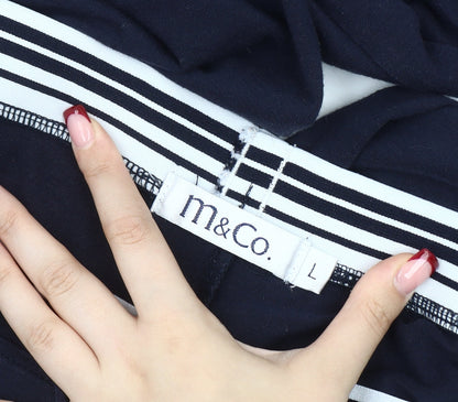M&Co. Womens Black L Straight Leg Sweatpants Elastic Waist