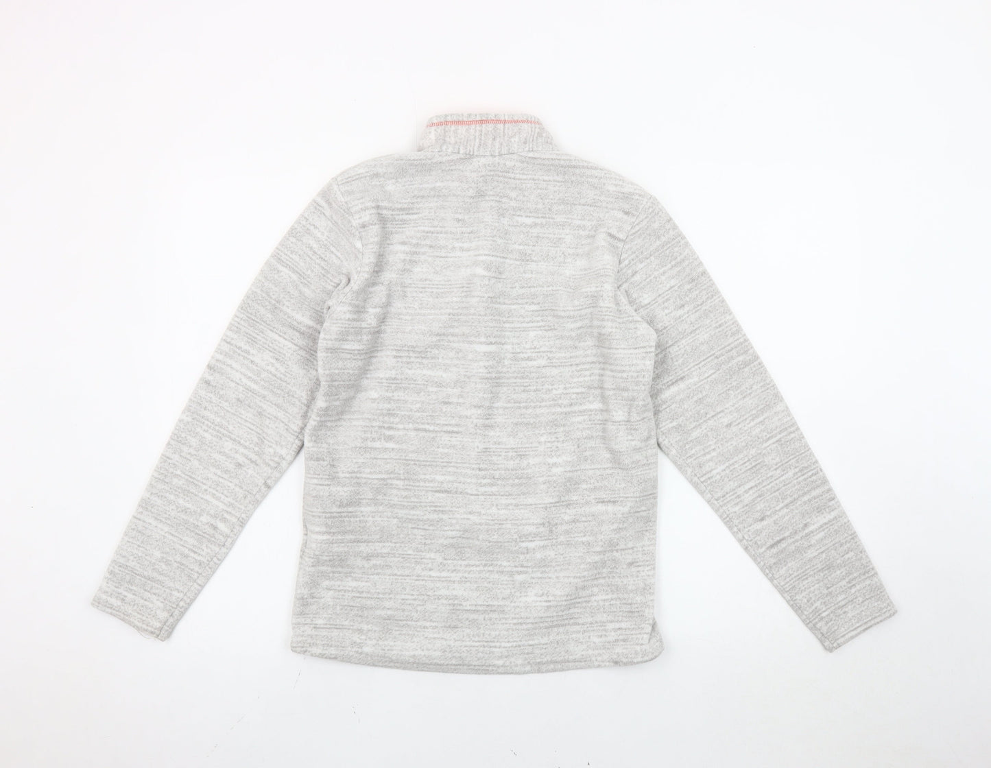 Decathlon Girls Grey Fleece Pullover Sweatshirt 14 Years High Neck 1/4 Zip