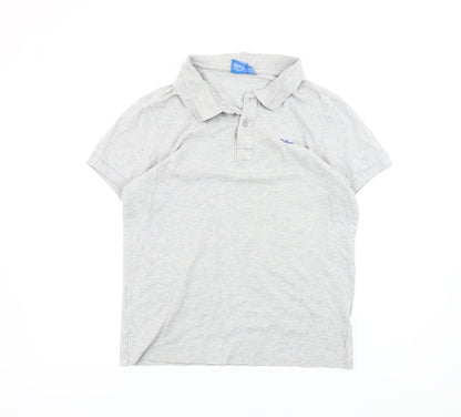 Adidas Men’s Grey M Polo Shirt Short Sleeve Cotton Logo Casual