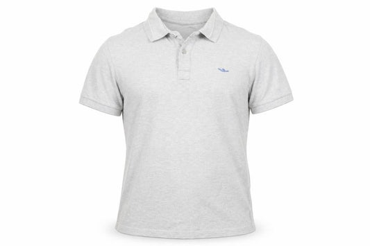 Front view of Adidas Men’s Grey M Polo Shirt Short Sleeve Cotton Logo Casual