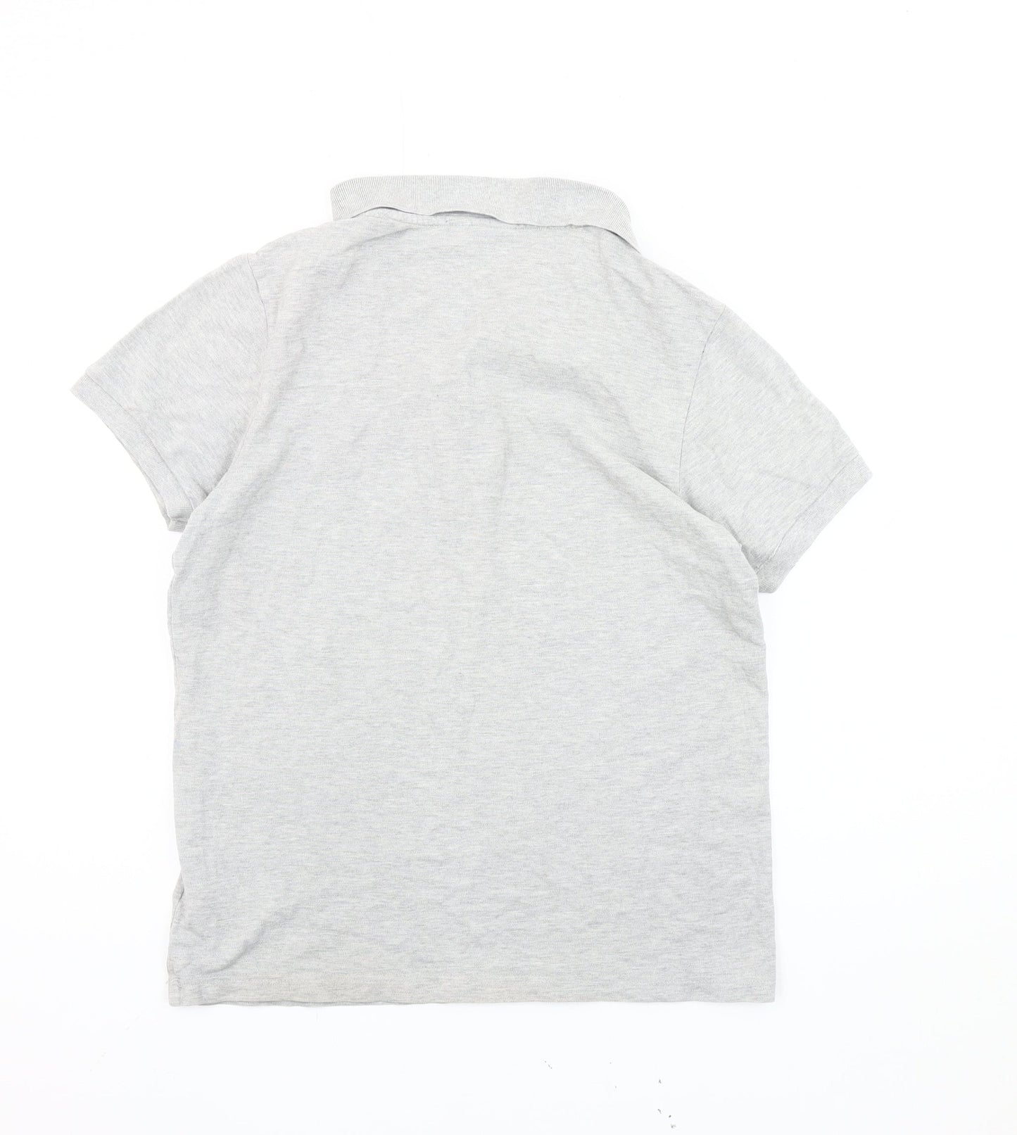 Adidas Men’s Grey M Polo Shirt Short Sleeve Cotton Logo Casual