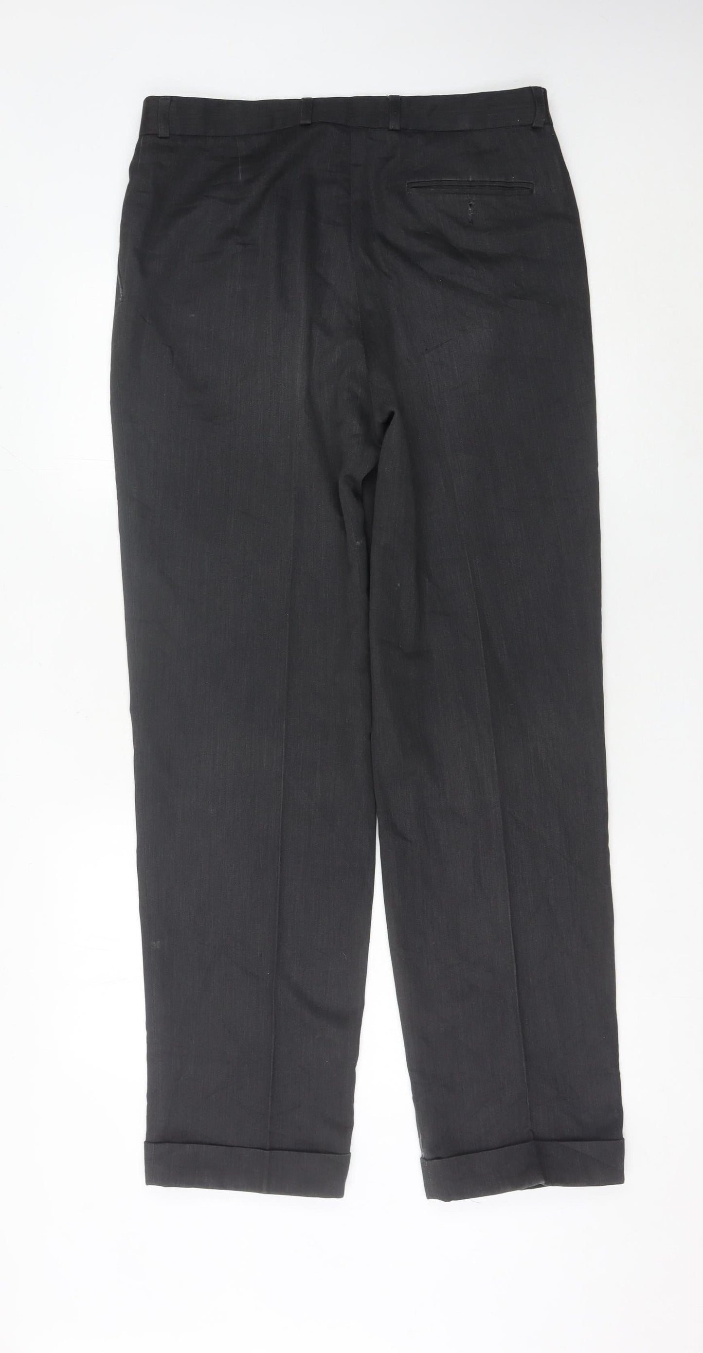 Marks & Spencer Men’s Grey 34x33 Pleated Dress Trousers Vintage