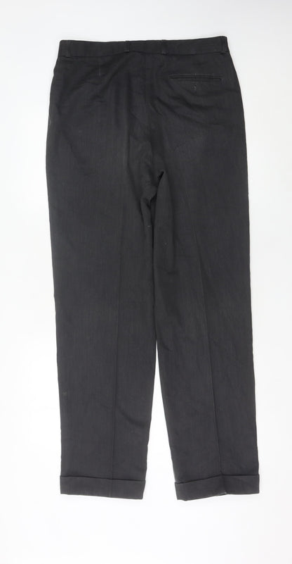 Marks & Spencer Men’s Grey 34x33 Pleated Dress Trousers Vintage