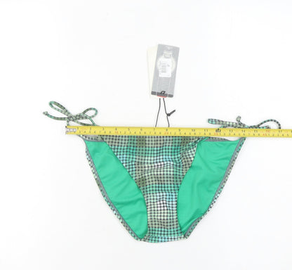 O'Neill Women Green Check Bikini Swim Bottom Size 12 Adjustable