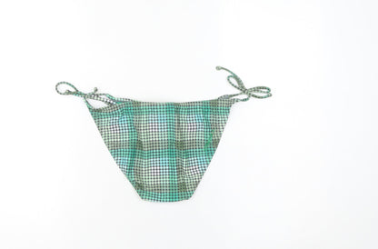 O'Neill Women Green Check Bikini Swim Bottom Size 12 Adjustable