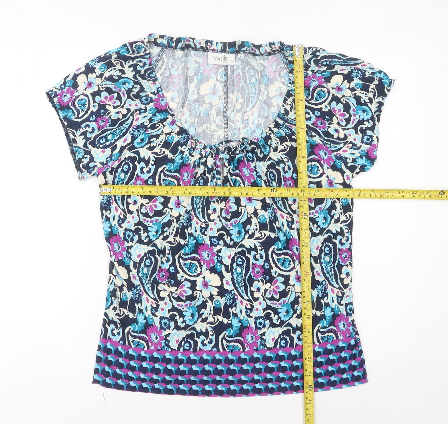 Womens UK Size 14 Wallis Multicoloured Tunic Blouse