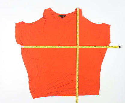 New Look Women’s Orange Cold Shoulder Jersey T-Shirt Size 16
