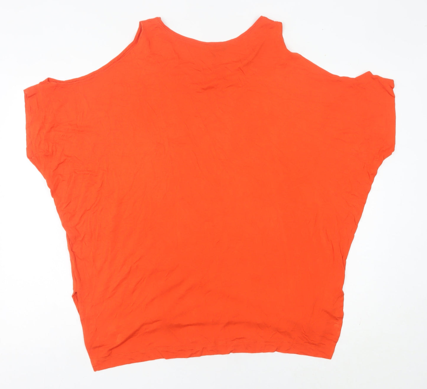 New Look Women’s Orange Cold Shoulder Jersey T-Shirt Size 16