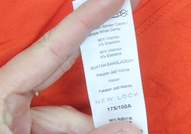 New Look Women’s Orange Cold Shoulder Jersey T-Shirt Size 16
