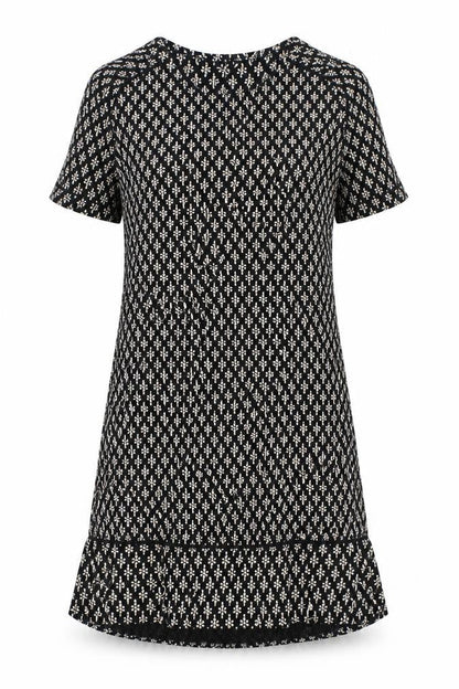 Fat Face Women’s Black Geometric Shift Dress Size 10 Knee Length