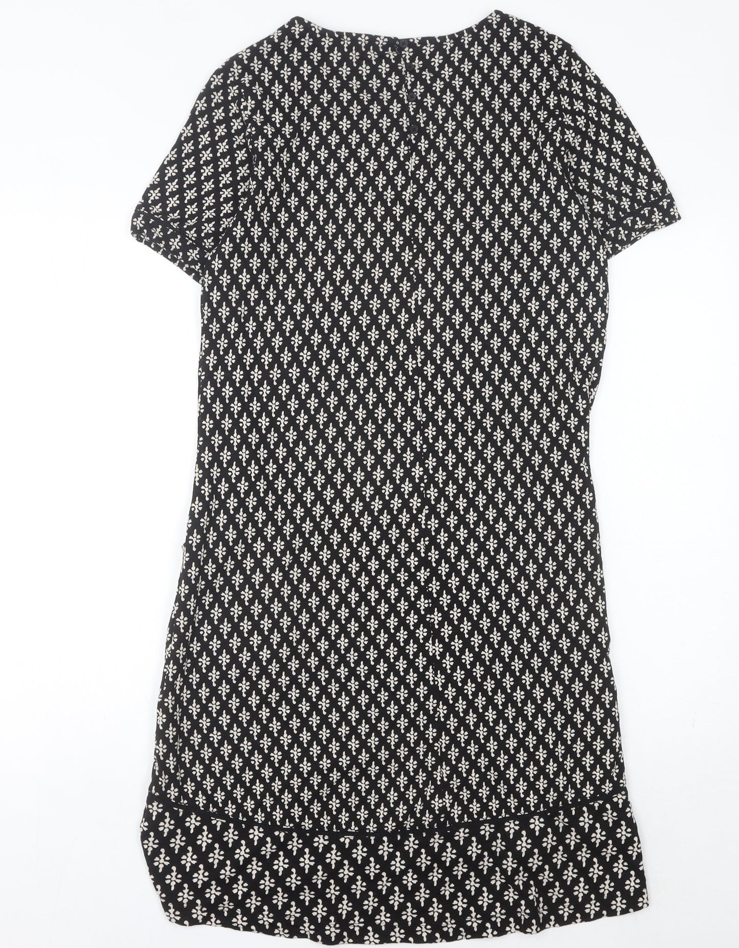 Fat Face Women’s Black Geometric Shift Dress Size 10 Knee Length