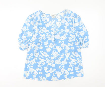 Womens UK Size 6 Marks and Spencer Blue Basic Blouse