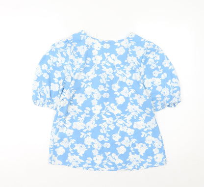 Womens UK Size 6 Marks and Spencer Blue Basic Blouse