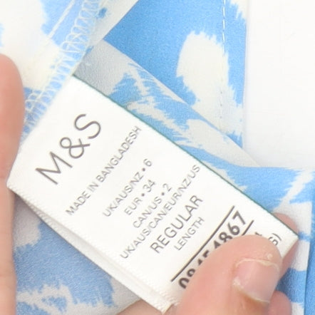 Womens UK Size 6 Marks and Spencer Blue Basic Blouse