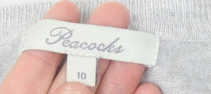 Womens UK Size 10 Peacocks Grey Pullover Jumper