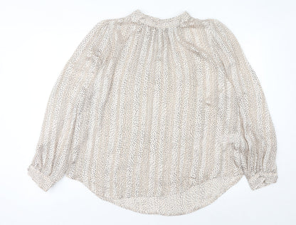 Womens UK Size 14 Peacocks Beige Basic Blouse