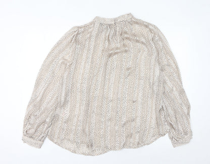 Womens UK Size 14 Peacocks Beige Basic Blouse