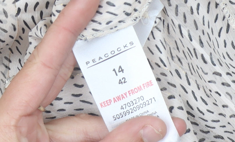 Womens UK Size 14 Peacocks Beige Basic Blouse