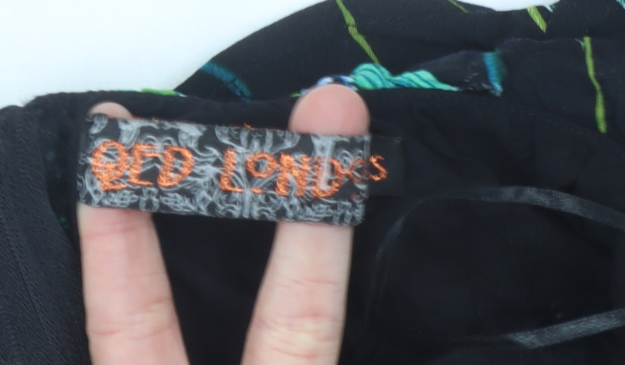 QED London Women’s Multicoloured Floral Halter Wide-Leg Jumpsuit S