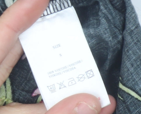 QED London Women’s Multicoloured Floral Halter Wide-Leg Jumpsuit S