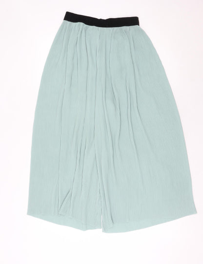 Zara Basic Women’s Green Wide-Leg High Rise Trousers Size S