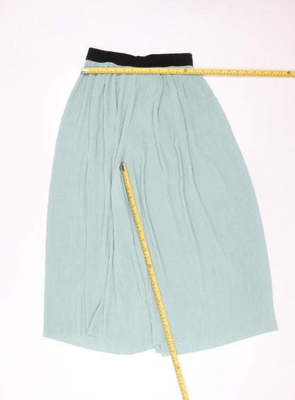 Zara Basic Women’s Green Wide-Leg High Rise Trousers Size S