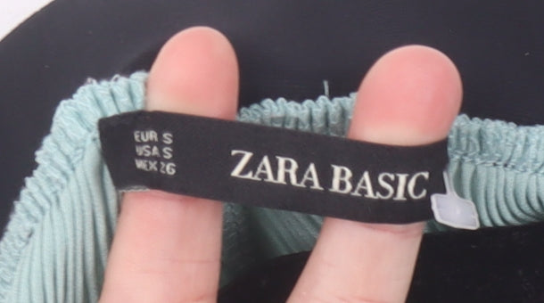 Zara Basic Women’s Green Wide-Leg High Rise Trousers Size S