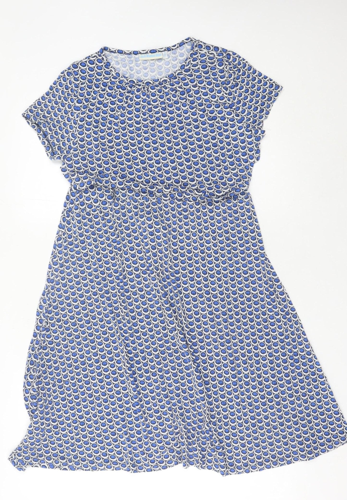 JoJo Maman Bébé Women’s Blue Geometric A-Line Knee Dress M