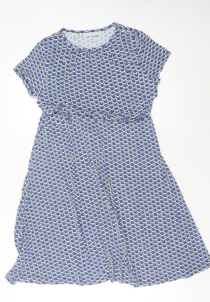 JoJo Maman Bébé Women’s Blue Geometric A-Line Knee Dress M