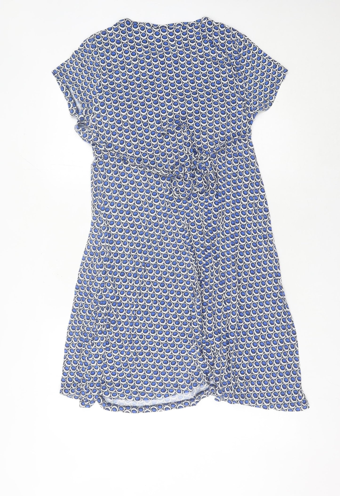 JoJo Maman Bébé Women’s Blue Geometric A-Line Knee Dress M
