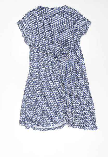 JoJo Maman Bébé Women’s Blue Geometric A-Line Knee Dress M