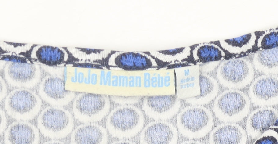 JoJo Maman Bébé Women’s Blue Geometric A-Line Knee Dress M
