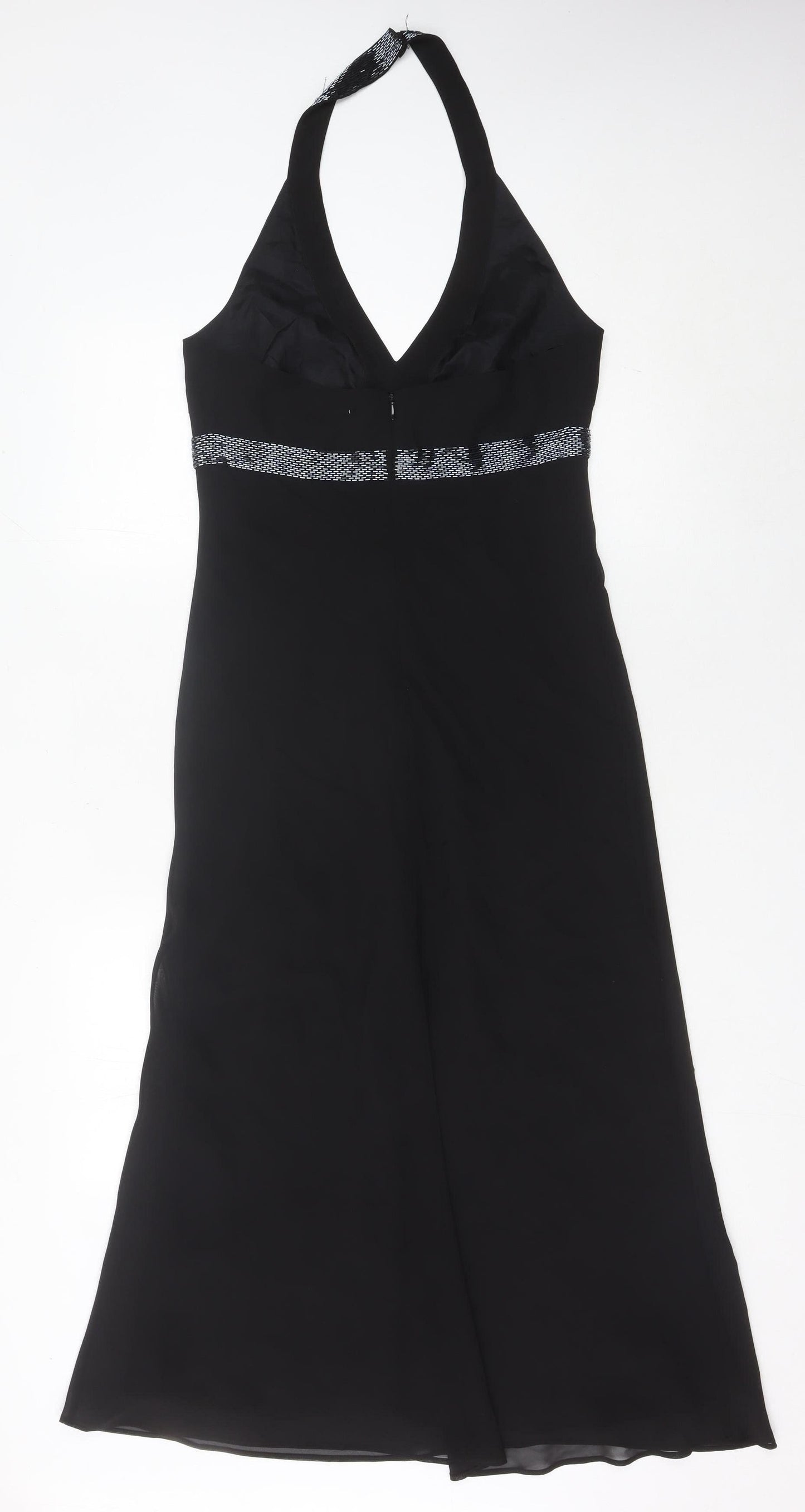 Mexx Women’s Black Halter Maxi Dress M Beaded Formal Wedding