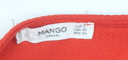 Mango Women’s Red A-Line Strappy V-Neck Short Dress Size 8