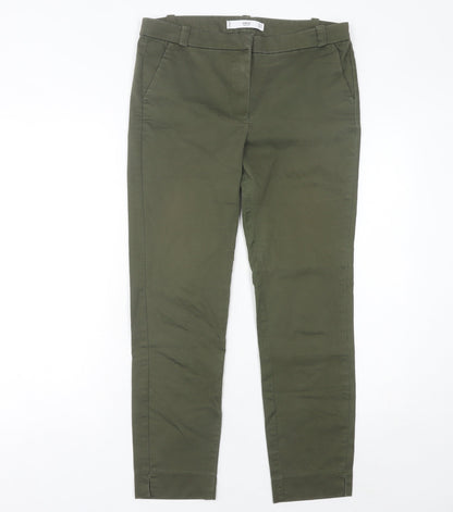 Mango Women’s Green Chino Trousers Slim Fit Size 12 Stretch
